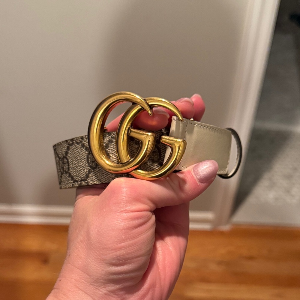 Gucci Gold and Brown Women's Belt